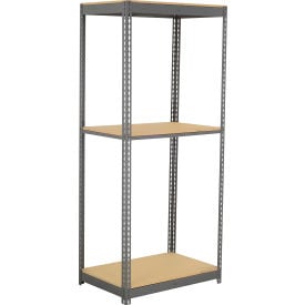 Global Industrial 3 Shelf Standard Duty Boltless Shelving Starter 48""W x 24""D x 48""H Wood Deck