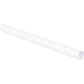 Global Industrial™ Mailing Tubes with Caps 1-1/2""Dia. x 16""L 0.060"" Thick White 50/Pack