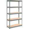 Global Industrial 5 Shelf Heavy Duty Boltless Shelving Starter 48""Wx18""Dx60""H Wood Deck USA