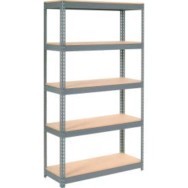 Global Industrial 5 Shelf Heavy Duty Boltless Shelving Starter 48""Wx18""Dx60""H Wood Deck USA