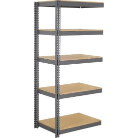 Global Industrial 5 Shelf Extra Heavy Duty Boltless Shelving Add On 42""W x 15""D x 72""H Wood Deck