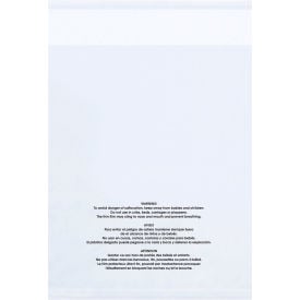 Global Industrial™ Resealable Warning Poly Bags 11""W x 14""L 1.5 Mil Clear 100/Pack