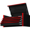 Extreme Tools DX Top Chest 4 Drawers 41""W x 25""D x 22-1/4""H Black with Red Drawer Pulls