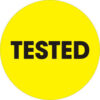 Tape Logic® 2"" Dia. Round Paper Labels with ""Tested"" Print Fluorescent Yellow Roll of 500