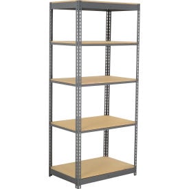 Global Industrial 5 Shelf Standard Duty Boltless Shelving Starter 36""W x 12""D x 84""H Wood Deck