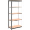 Global Industrial 5 Shelf Heavy Duty Boltless Shelving Add On 36""Wx18""Dx60""H Wood Deck USA