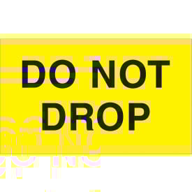 Tape Logic® Labels with ""Do Not Drop"" Print 5""L x 3""W Fluorescent Yellow Roll of 500