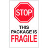 Tape Logic® Labels w/ ""Stop-This Package is..."" Print 10""L x 6""W Red/White/Black Roll of 250