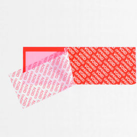Tape Logic® Printed Security Strips On A Roll Opened Void 2"" x 5-3/4"" 3.9 Mil Red