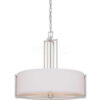 Nuvo 60/4756 Gemini-4 Light Pendant Slate Gray Fabric Shade Brushed Nickel 23.5""W X 22.875""H