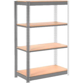 Global Industrial 4 Shelf Heavy Duty Boltless Shelving Add On 48""Wx18""Dx60""H Wood Deck USA