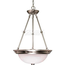 Nuvo 60/203 3 Light-Pendant Alabaster Glass Brushed Nickel 15""W X 23""H