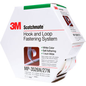 Scotchmate™ MP3526N/MP3527N Hook & Loop Combo Pack Fasteners 1""W x 15'L White