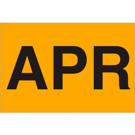Tape Logic® Paper Labels with ""Apr"" Print 3""L x 2""W ""L Fluorescent Orange Roll of 500