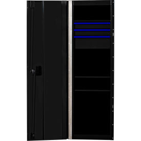 Extreme Tools RX Side Locker 3 Drawers & 4 Shelves 24""W x 30""D x 60-7/8""H Black with Blue Handles