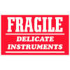 Tape Logic® Labels with ""Fragile-Delicate Instruments"" Print 5""L x 3""W Red/White Roll of 500