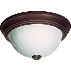 Satco 76-247 2 Light - 13"" - Flush Mount - Frosted Melon Glass  Old Bronze