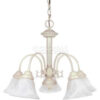 Nuvo 60/187 Ballerina-5 Light Chandelier Alabaster Bell Textured White 24""W X 18""H