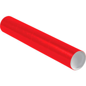 Global Industrial™ Mailing Tubes with Caps 3""Dia. x 18""L 0.070"" Thick Red 24/Pack