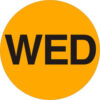 Tape Logic® 2"" Dia. Round Paper Labels with ""Wed"" Print Fluorescent Orange Roll of 500