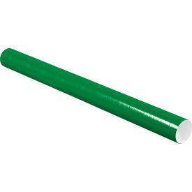 Global Industrial™ Mailing Tubes with Caps 3""Dia. x 36""L 0.070"" Thick Green 24/Pack