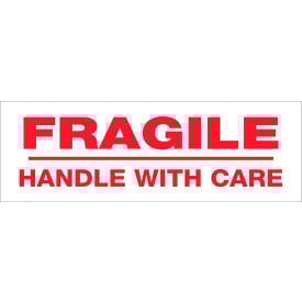 Tape Logic® Carton Sealing Tape Fragile Handle With Care 2"" x 55 Yds. Red/White