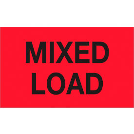 Tape Logic® Labels with ""Mixed Load"" Print 5""L x 3""W Fluorescent Red Roll of 500
