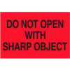 Tape Logic® Labels with ""Do Not Open with..."" Print 3""L x 2""W Fluorescent Red Roll of 500