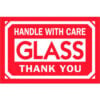 Tape Logic® Labels with ""Glass-Handle With Care..."" Print 3""L x 2""W Red/White Roll of 500