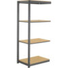 Global Industrial 4 Shelf Standard Duty Boltless Shelving Add On 48""W x 18""D x 84""H Wood Deck