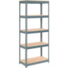 Global Industrial 5 Shelf Heavy Duty Boltless Shelving Starter 36""Wx12""Dx72""H Wood Deck USA