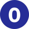 Tape Logic® 2"" Dia. Round Number Paper Labels with ""0"" Print Dark Blue Roll of 500