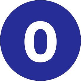 Tape Logic® 2"" Dia. Round Number Paper Labels with ""0"" Print Dark Blue Roll of 500