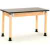 NPS Science Table - Chemical Resistant - Adjustable Height - 24""W x 72""L x 29""-41""H - Black/Oak