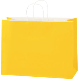Global Industrial™ Tinted Shopping Bags 16""W x 6""D x 12""H Buttercup 250/Pack