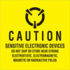 Tape Logic® Labels with ""Sensitive Electronic..."" Print 4""L x 4""W Black/Yellow Roll of 500