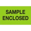 Tape Logic® Labels with ""Sample Enclosed"" Print 5""L x 3""W Fluorescent Green Roll of 500