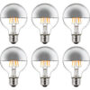 Sunlite® LED Edison Globe Light Bulb 6W 2700K 6-1/16""L Half Chrome Pack of 6