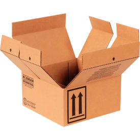Global Industrial Haz Mat Boxes For Four 1 Quart Containers 9-7/16""Lx9-7/16""Wx5""H Kraft 25/Pack