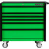 Extreme Tools DX Roller Cabinet 6 Drawers 41""W x 25""D x 41-13/16""H Green with Black Drawer Pulls