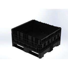 Buckhorn® Plastic Non-Collapsible Bulk Container 32""L x 30""W x 17""H 1800 lb. Capacity Black