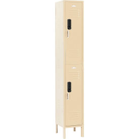 Global Industrial™ 2-Tier 2 Door Digital Locker 12""Wx15""Dx78""H Tan Unassembled
