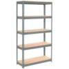 Global Industrial 5 Shelf Heavy Duty Boltless Shelving Starter 48""Wx12""Dx72""H Wood Deck USA
