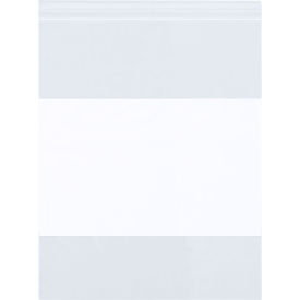 Global Industrial White Block Reclosable Poly Bags 6""W x 10""L 2 Mil Clear 1000/Pack