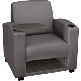 Regency Nova Tablet Arm Chair with Storage Vinyl Seat Gray/Ash Gray