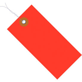 Global Industrial Tyvek® Shipping Tag Pre-Wired 4-1/4""L x 2-1/8""W Red 100/Pack