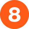 Tape Logic® 3"" Dia. Round Number Paper Labels with ""8"" Print Orange Roll of 500