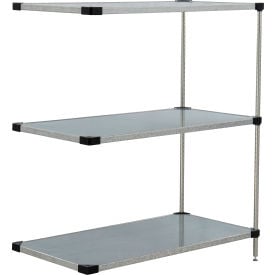 Nexel® 3 Shelf Galvanized Steel Solid Shelving Unit Add On 60""W x 24""D x 54""H