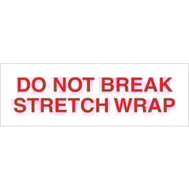 Tape Logic® Carton Sealing Tape Do Not Break Stretch Wrap 2"" x 55 Yds. Red/White