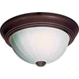 Satco 76-248 3 Light - 15"" - Flush Mount - Frosted Melon Glass  Old Bronze